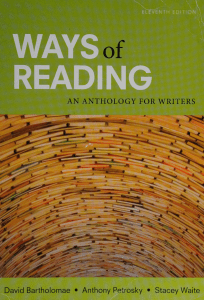 Ways of Reading: Anthology for Writers 11th Ed.