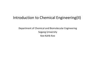 Introduction to Chemical Engineering (II) - Sogang University