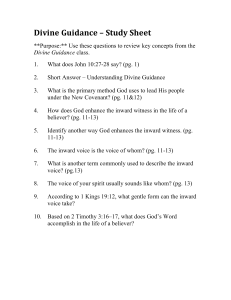 Divine Guidance Study Sheet Questions
