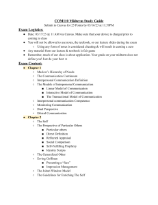 COM110 Midterm Study Guide: Exam Content & Logistics