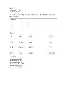 PSY 307 Problem Set 1 - 13: Statistics Practice