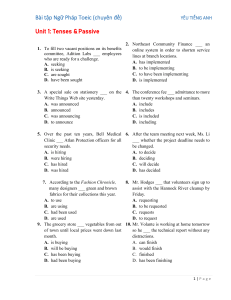 TOEIC Grammar Exercises: Tenses & Passive