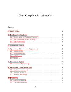 Gu&iacute;a Completa de Aritm&eacute;tica: Conceptos y Operaciones Fundamentales