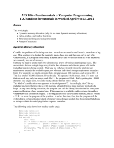 APS 106 Fundamentals of Computer Programming T.A. Handout