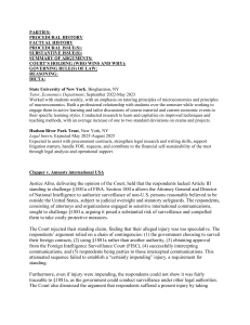 Clapper v. Amnesty International USA Case Brief