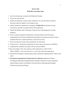 RNB Mid-term Study Guide: Obstetrical Nursing Fall 2025