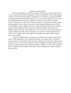 Summary of Katayama Paper on Paper Chromatography