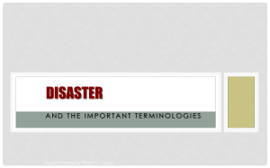 Disaster and Important Terminologies