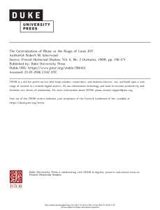 Centralization of Music in Louis XIV's Reign