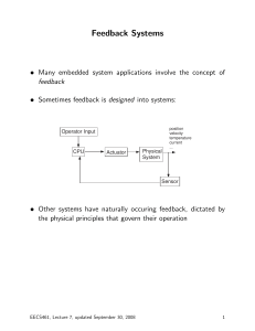 Feedback Systems Lecture Notes (EECS461)