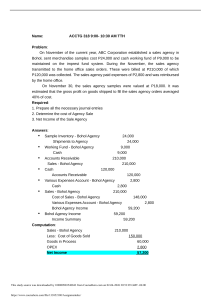 Accounting Problem: Sales Agency Journal Entries & Net Income
