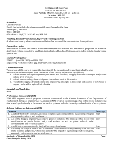 Mechanics of Materials Syllabus - EGM 3520 Spring 2026