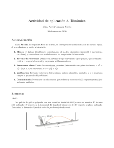 Hoja de Trabajo de Din&aacute;mica: Ejercicios de Movimiento de Proyectiles