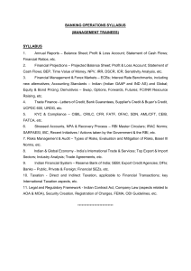 Banking Operations Syllabus for Management Trainees