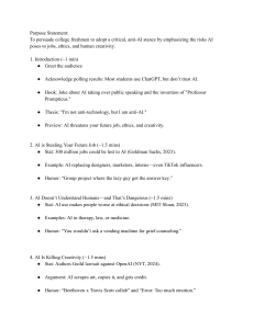 AI Risks: A Persuasive Speech Outline