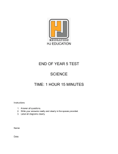 Year 5 Science End of Year Test