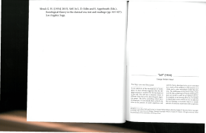 George Herbert Mead's 'Self' (1934) - Sociological Theory Chapter