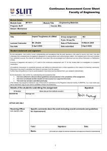 Hardness Testing of Metals Practical Report