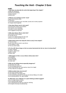 Touching the Void Chapter 2 Quiz Questions