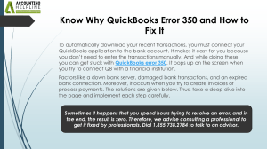 QuickBooks Error 350: Causes and Fixes