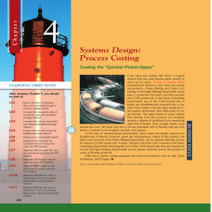 Chapter 4: Process Costing Systems Design