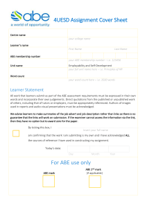 ABE 4UESD Assignment Cover Sheet Template