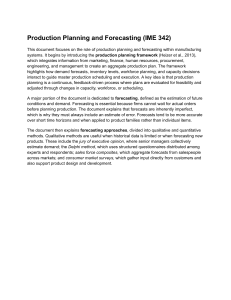 Production Planning and Forecasting (IME 342)