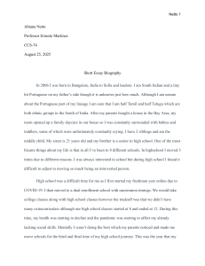 Short Essay Biography: Personal Journey and Mental Health