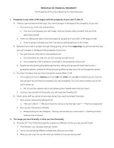 Principles of Financial Prosperity: Believing You Have Received