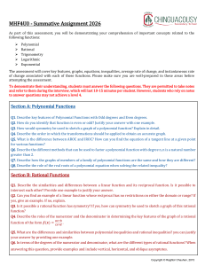 MHF4U0 Summative Assignment 2026 Math Functions Assessment