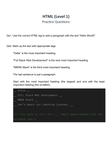 HTML Level 1 Practice Questions