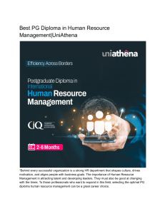 Best PG Diploma in Human Resource Management | UniAthena
