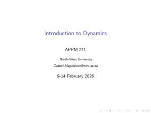 Introduction to Dynamics: APPM 211 Course Overview