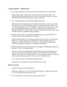Filosofistudieguide: Oplysningstid, Kant, Descartes