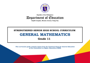 Philippines Grade 11 General Mathematics Curriculum