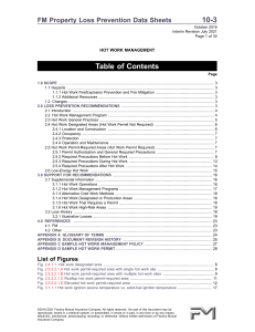 FM 10-3 Hot Work Management Data Sheet