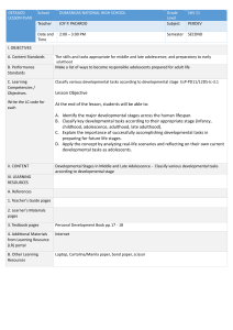 Detailed Lesson Plan: Developmental Stages in Adolescence