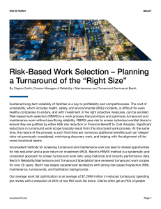 Risk-Based Work Selection: Planning a Turnaround of the Right Size