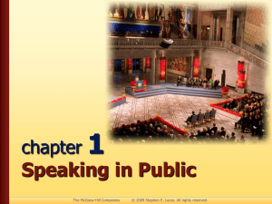 Chapter 1: Speaking in Public - Public Speaking Basics