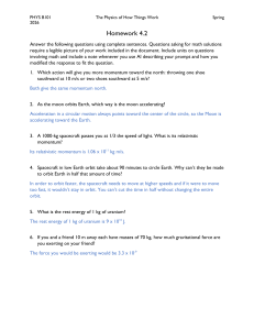 Physics Homework 4.2: Momentum, Orbits, Relativity