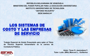 Sistemas de Costo y Empresas de Servicio - Trabajo de Grado