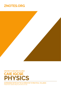 CAIE IGCSE Physics Alternative to Practical Notes (2023-2025)