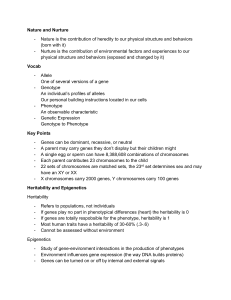 Nature and Nurture: Genetics Basics