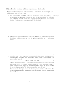 CS 217 Practice Questions: Linear Regression & Classification