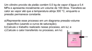 Problema de Termodin&acirc;mica: Cilindro com Vapor d'&Aacute;gua