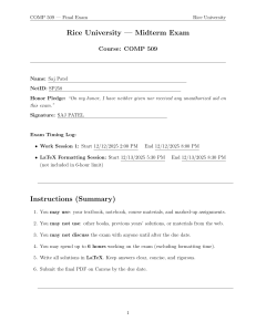Rice University COMP 509 Midterm Exam