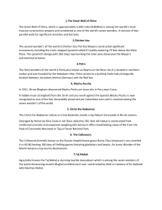 Seven Wonders of the World: Brief Descriptions
