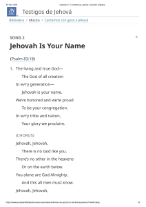Jehovah Is Your Name - Christian Song Lyrics (Psalm 83:18)