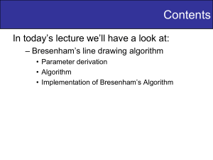 Bresenham's Line Drawing Algorithm Lecture Notes
