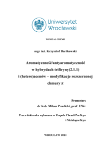 Aromatyczność i antyaromatyczność w hybrydach trifiryny i (hetero)acen&oacute;w